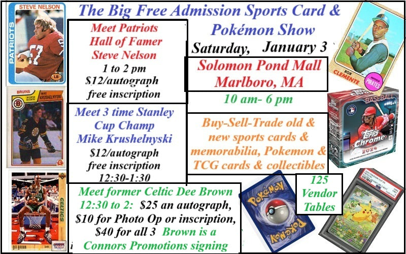 Cardboard Promotions Solomon Pond Mall, Marlboro MA, January 3 2026