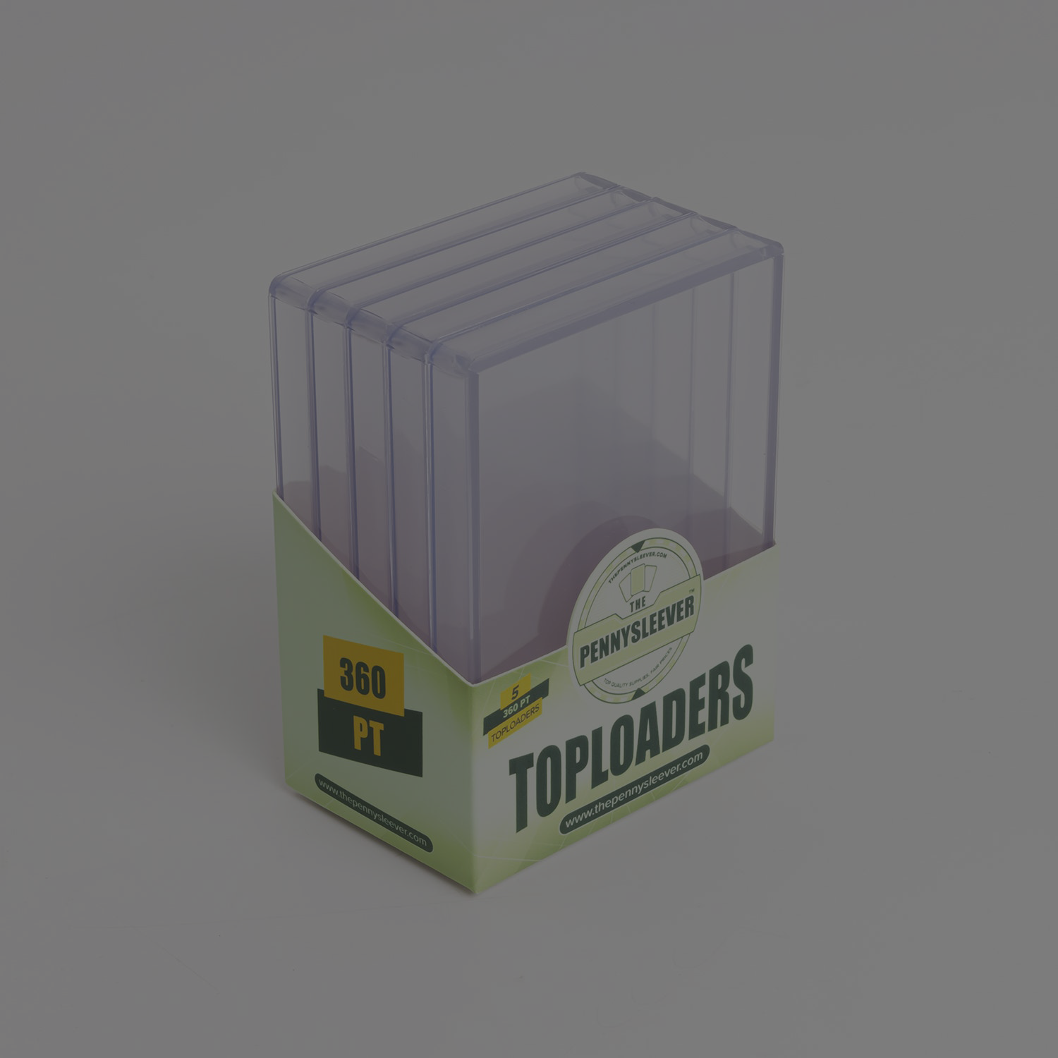 360pt toploaders for trading cards in Pennysleever packaging