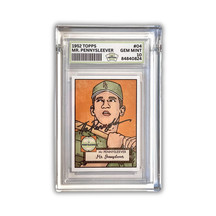 100% clear and durable acrylic case graded card holder from The Pennysleever, compatible with PSA and CGC graded cards.