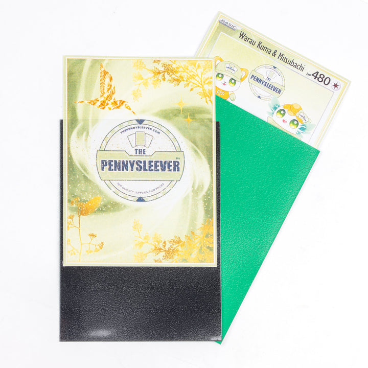 PennySleever packaging with green card and yellow floral design on a white background