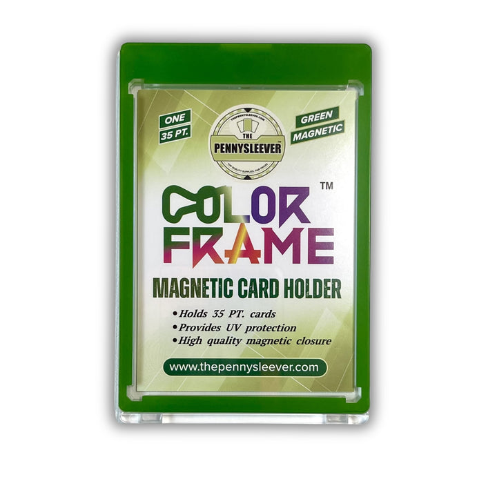 The Pennysleever Color Frame Green 35 pt Magnetic card holder