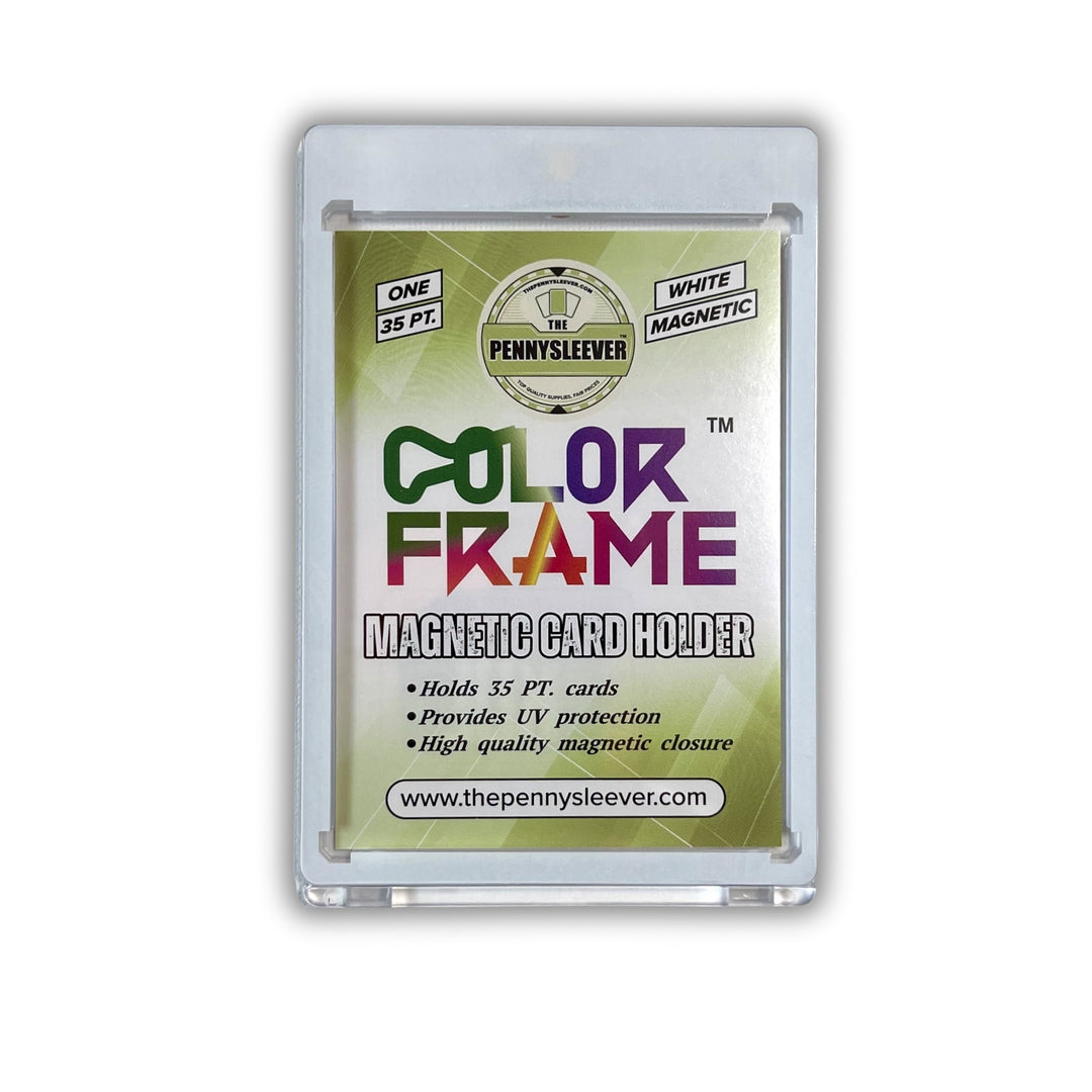 The Pennysleever Color Frame White 35 pt Magnetic card holder