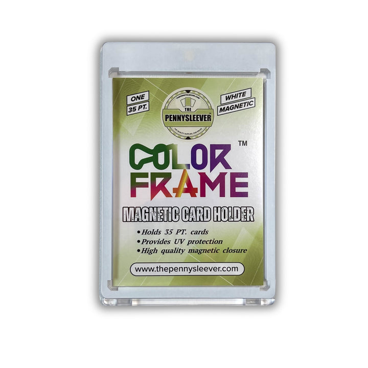 The Pennysleever Color Frame White 35 pt Magnetic card holder