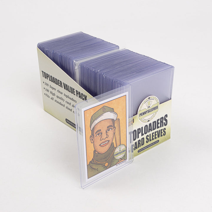 100 count toploader and card sleeve pack from The Pennysleever, with a promo card.