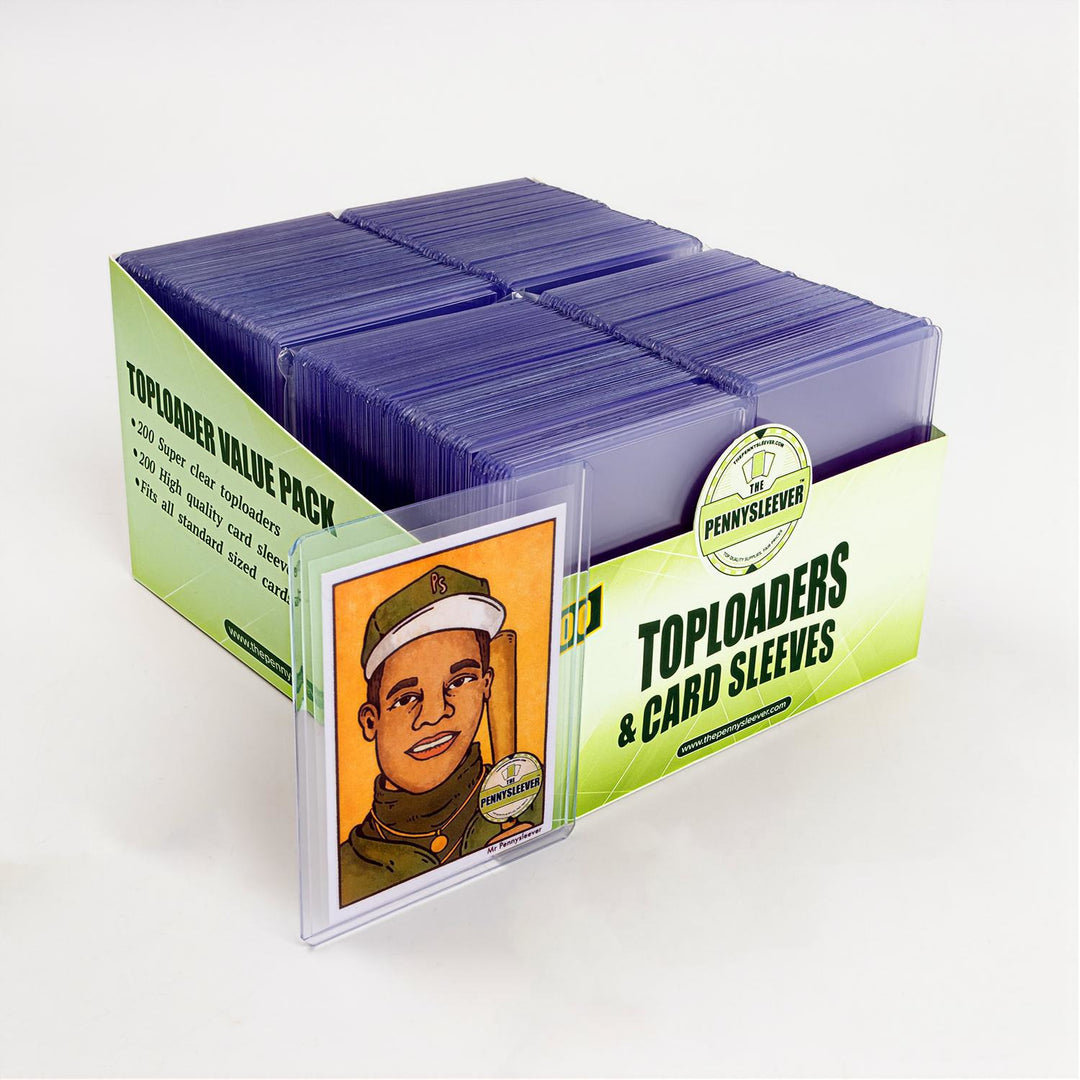 BCW 200-Pack Trading Card Toploaders & 200 Penny Sleeves - Rigid 3x4 Hard Plastic Holders For Standard Cards Top Loader Card Storage BCW 200-Pack Trading Card Toploaders & 200 Penny Sleeves - Rigid 3x4 Hard Plastic Holders For Standard Cards Top Loader Card Storage