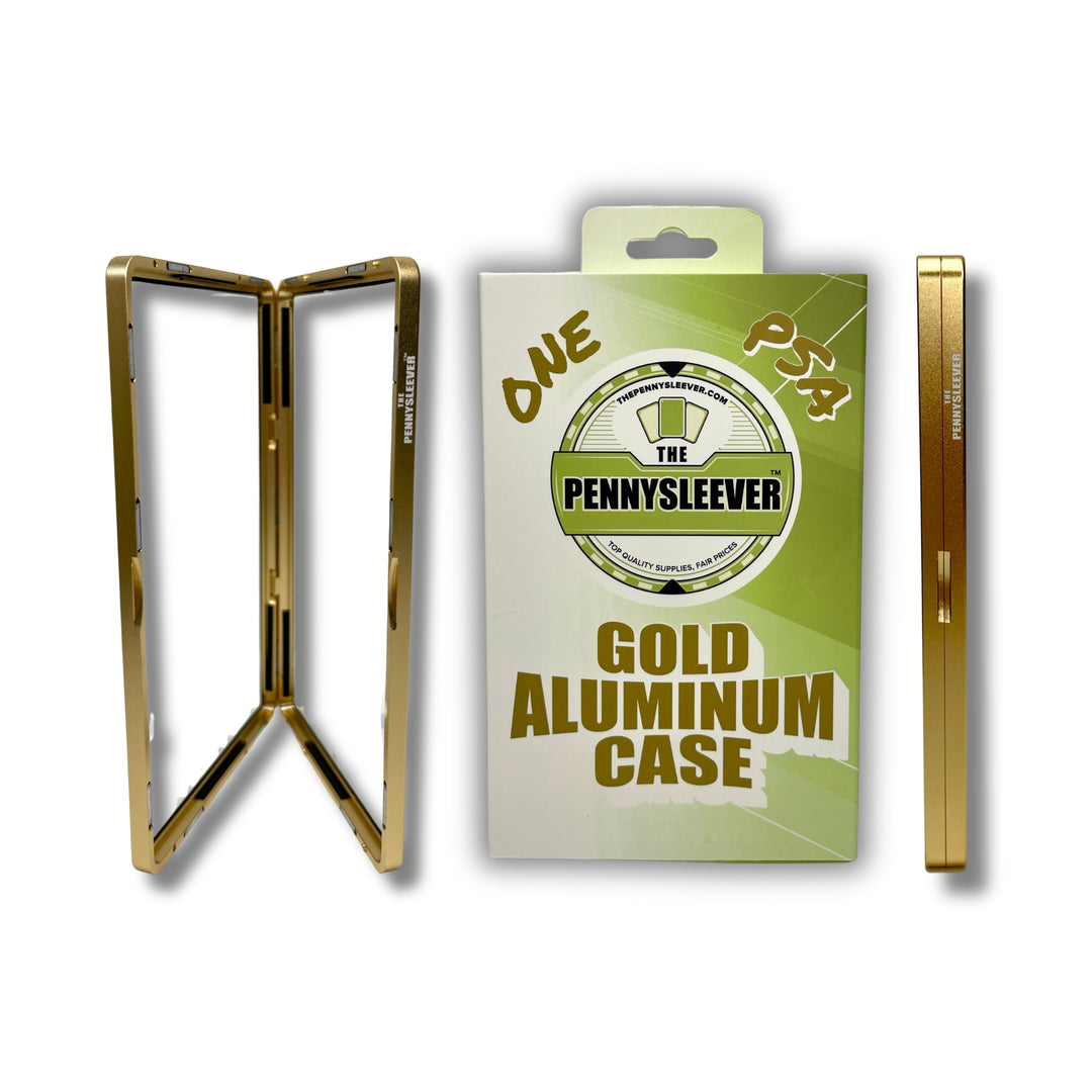 The Pennysleever’s gold aluminum case for PSA and CGC slabs is engineered with a strong, secure magnetic closure to keep your slab protected.