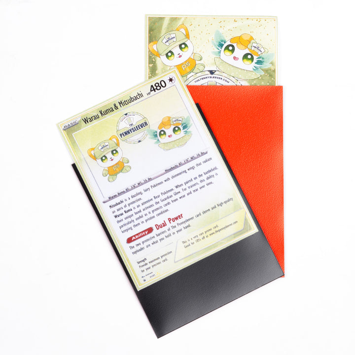 Card with cartoon characters and text on a white background