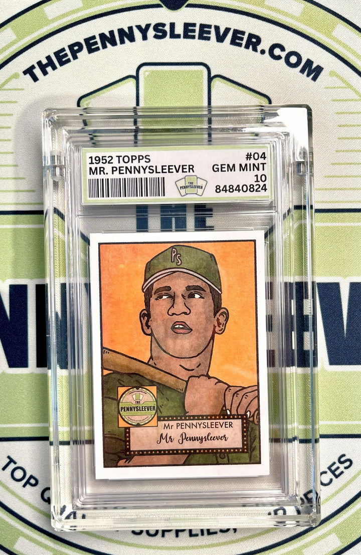 100% clear and durable acrylic case graded card holder from The Pennysleever, compatible with PSA and CGC graded cards.