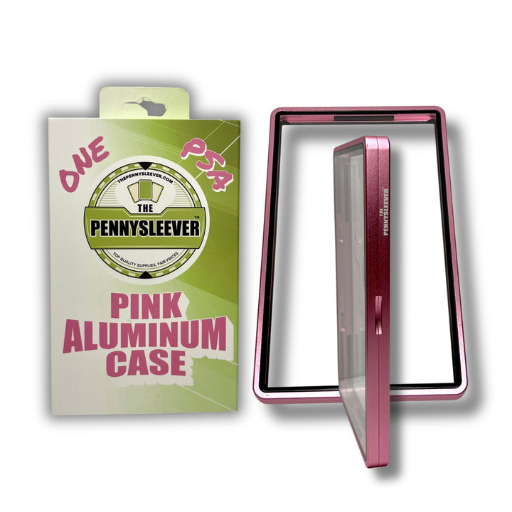 The Pennysleever’s pink aluminum case for PSA and CGC slabs is engineered with a strong, secure magnetic closure to keep your slab protected.