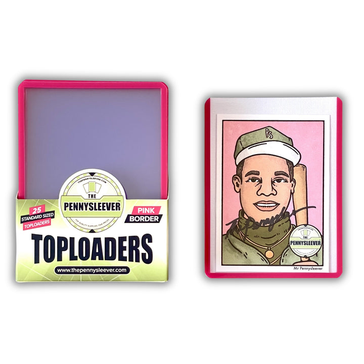 The Pennysleever pink 35 pt colored toploader