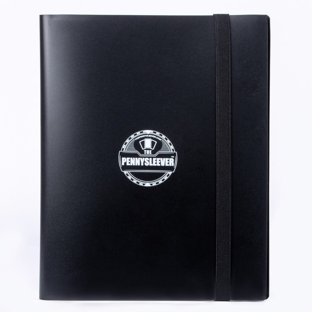 Black 9 pocket value album with 'The Pennysleever' logo on a white background
