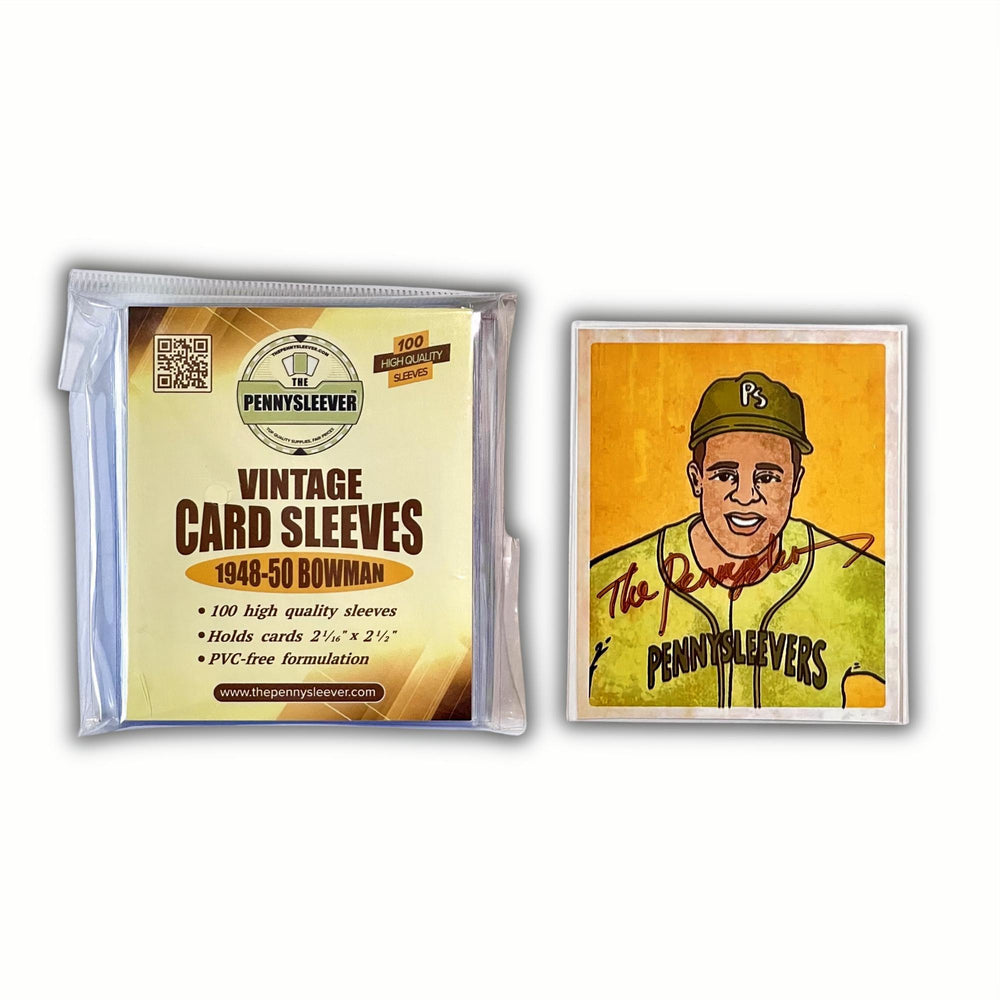 Vintage Card Sleeves 1948-50 Bowman (100 count) The Pennysleever Vintage Card Sleeves 1948-50 Bowman (100 count) The Pennysleever