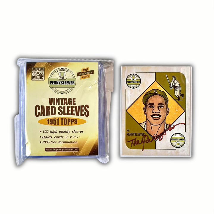 The Pennysleever pack of vintage 1951 Topps card sleeves.