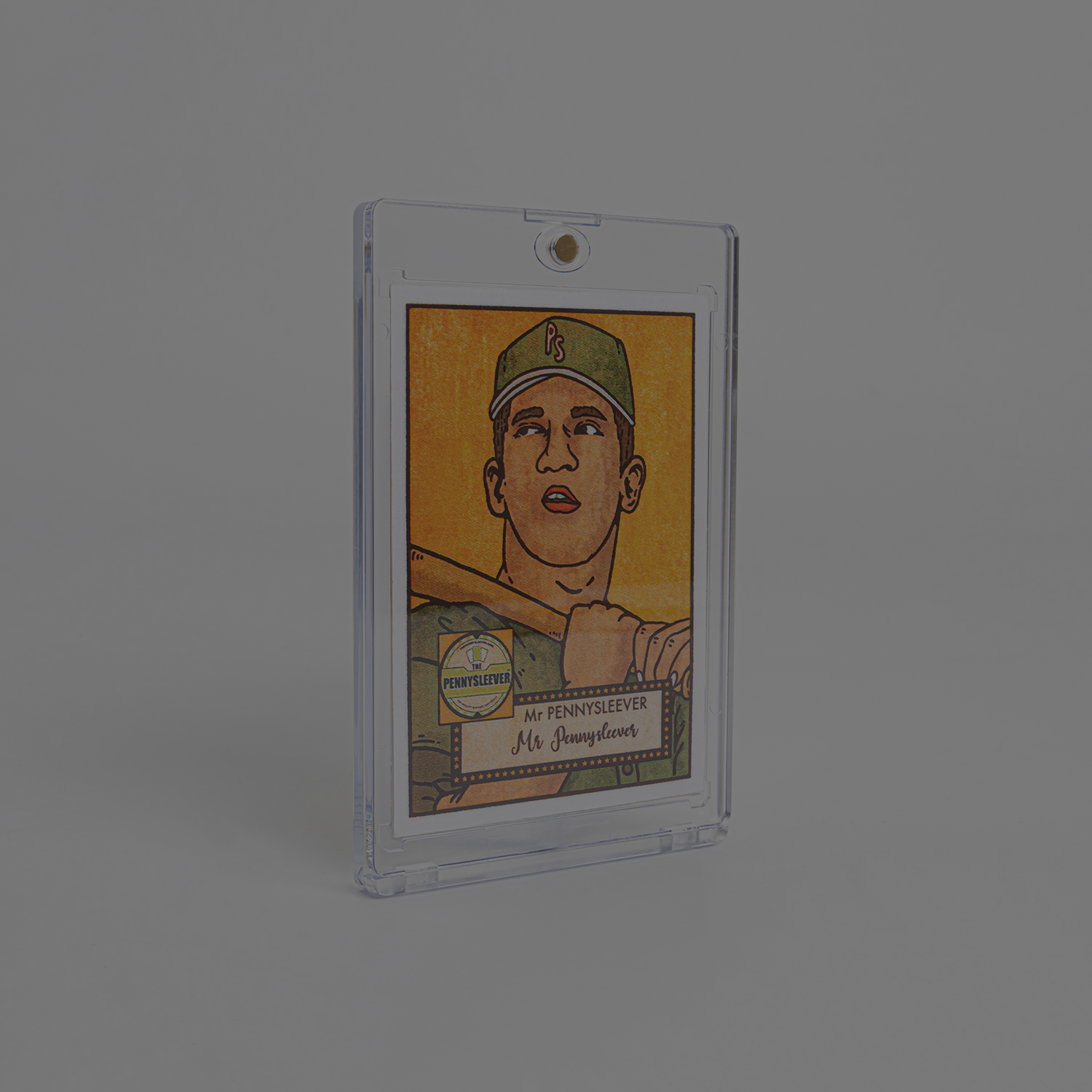 Magnetic card holder displaying a trading card
